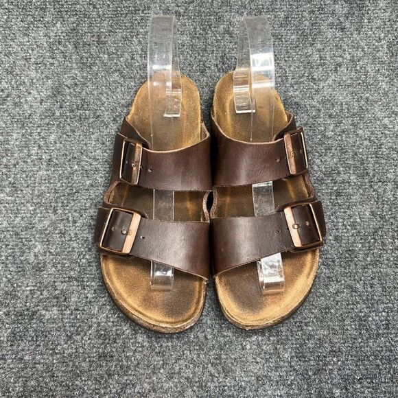 Birkenstock Arizona Sandals Women's Size 8 Brown Leather Buckle Slide Flip Flops - Picture 3 of 11